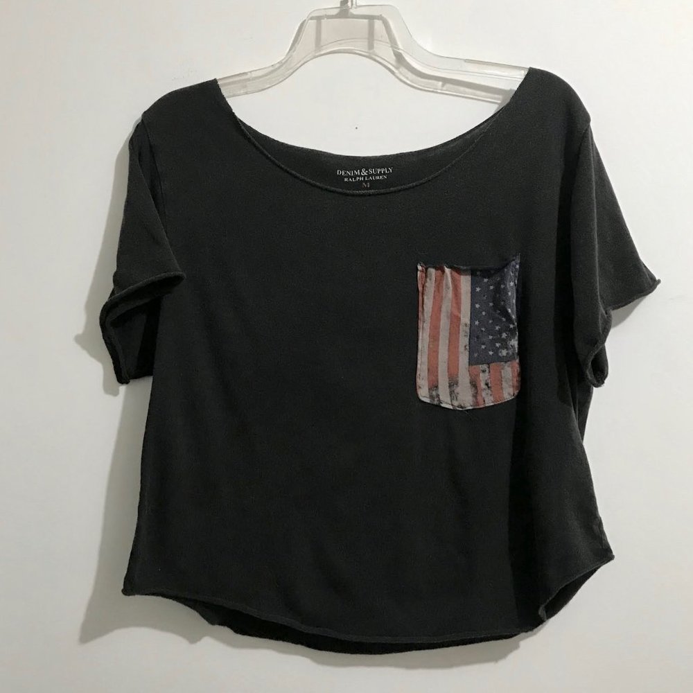 DENIM & SUPPLY Ralph Lauren American Flag Tee Sz M